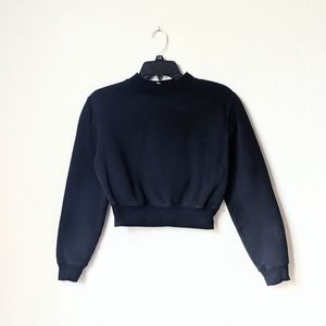 aritzia tna cozy fleece black sweatshirt